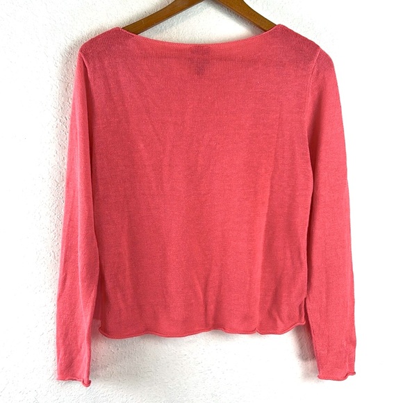 Eileen Fisher 💯 linen coral sweater - Picture 4 of 5